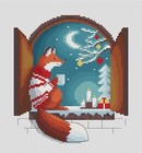 Cross Stitch Printed Pattern Cozy Foxy Diy Chart Counted Needlework Dmc Color