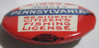 Original Vintage 1944 Pennsylvania Pa Resident Fishing License Button Pin Badge