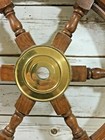 Nautical Wooden Ship Steering Wheel Pirate Decor Wood Brass Fishing Wall Boat