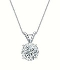 Certified 2 Ct Round Cut Moissanite 14k White Gold Solitaire 18  Necklace  995