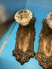 Vintage Antique 4 Pc Cast Bronze Victorian Ornate Hardware Set 