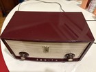 Working  Very Clean Vintage Zenith B508r Tube Am Radio   Maroon Bakelite Case