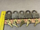 Lot Of 5 Vintage Master  77 Padlocks Locks Lion Face With Key Old Used Usa Nice