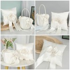  Flower Girl Basket Ring Pillow Set For Wedding Rings Miss Flowers Holder