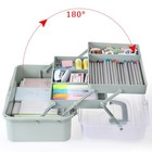 Btsky 3-layer Plastic Dividing Storage Box Craft Organizer Large  Haze Green