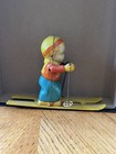 Vintage J  Chein   Co  Toy Wind-up Mechanical Tin Boy Skier Working With Key