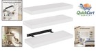 Matte White Floating Shelves With Invisible Support     3-piece Set For All Rooms