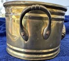 Vtg Clam Shell Brass Small Planter Coastal Core Ocean Handles Nice Patina