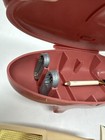 Vintage 60s Singer Slant Needle Buttonholer 489500 Pink In Case