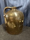 Glazed Brown Stoneware 12  Jug Molasses moonshine  vase   S3