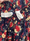 Vtg 90s Tiered Ruffle Floral Mini Skirt Elastic Waist Express Large Grunge Boho
