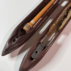 Two Vintage Antique Wood Loom Shuttle Boats Bobbin 16 1 2    Textile Weaving