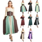 Womens Renaissance Dress With Corset Vintage Medieval Irish Dress Gothic Gown