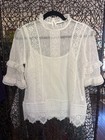 Large Anthropologie White Mesh Lace Blouse W  Camisole Nwot