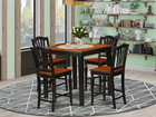 Pbch5-blk-w 5 Piece Kitchen Counter Height Dining Table Set Includes A Square Di