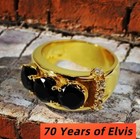 Elvis Presley Tribute Ring 70th Anniversary 1956-2026 Tribute Black Sapphire 50s