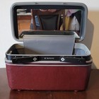 Vtg Samsonite Silhouette Burgundy Hard Shell Overnight Train Case W Mirror   Key