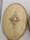 Vintage Gold Tone 3 Piece Vanity Set Hand Mirror Brush Comb