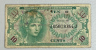 U s  Military Payment Certificate  mpc  Series 641     10 Cents  10     Lot A27