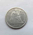 Love Token Over An 1875 Seated Liberty Dime