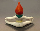 Vintage 1930s Bisque Ceramic Elf Elves Pixie Sitting Figurine Stretch Legs Japan