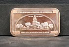 1 Oz  999 Copper Bar -  100 Ben Franklin Note  Free Shipping  828 D-4