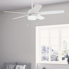 Hunter Fan 52 Inch White Indoor Ceiling Fan With Light And Pull Chain