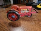 Vintage 1940s-50 s Marx Tin Toy Farm Tractor W loader