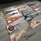 True Vintage 1950s 1980s Felt Pennant Flag Lot  19 Total  Dodgers States Rare