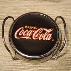 Coca-cola Coasters With Holder - Set Of 4 - Die Cast Chrome Plated Metal