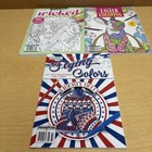 Lot Of 3 New Adult Coloring Books Wicked  Easter And Patriotic