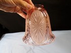 Brooke Crescent Pink Glass Bell Shaped Lamp Shade W  Reverse Textured Starbursts