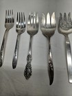 5 Vintage   Antique Serving Forks Silver Plate 8 In L   1 5 To 2 In W
