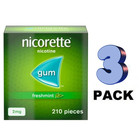 3 X Nicorette Fresh Mint Gum 2mg 210 Pieces - Usa Seller - Very Fast Shipping