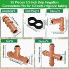 Wzflrua 1 2 Inch Drip Tubing Irrigation Fittings Kit - 25 1 2  Fitting 