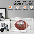 2 Pack Football Display Case   Acrylic Clear Football Case Full Size With Magnet