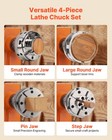 Vevor 4 Inch Wood Lathe Chuck 4-jaw Self-centering Woodworking Chuck 4 Pcs Jaws