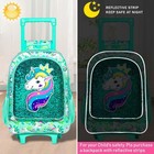 Agsdon 3pcs Rolling Backpack For Girls Kids Roller Wheels Bookbag Wheeled School