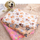 New Medium Large Paw Print Pet Dog Puppy Cat Fleece Soft Sofa Blanket Bed Mat