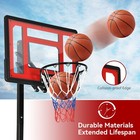 Adjustable Height 3 4-8 5 Ft Basketball Hoop Portable Outdoor W  Weight Bag Red