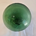 Vintage Forest Green Glass Fishing Float 2 75  Japanese Net Buoy Marine Antique