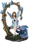 Ebros Amy Brown Fairy On Tree Swing Plank Bench By Pet Dragon Statue 10 75  Tall
