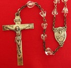 Vintage Sterling Teardrop Rosary Religious Catholic Mary Jesus Center Rosary