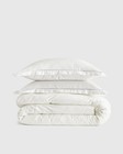 Quince Lux Organic Sateen Embroidered Duvet Cover Set Queen Color Grey  Nwot