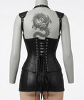 Custom Made D-ring Leather Corset Harness Set Bodice Collar Wear