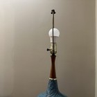 Vintage Mcm Large Turquoise Blue Gray Ceramic Lamp Mid Century Modern
