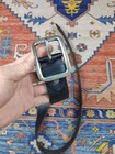 Rrl Double Rl Vintage Black Leather Belt With Silver Needle Buckle
