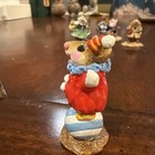 Vintage Wee Forest Folk Wff M-98 M-098 Clown Mouse Red Yellow Blue   White Ball