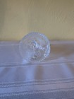Vintage Clear Etched Glass Bell With Floral Design And Star Cut Base