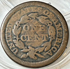 1843 Braided Hair Large Cent  Small Date Coin  Pretty Nice Reverse  Much Use 